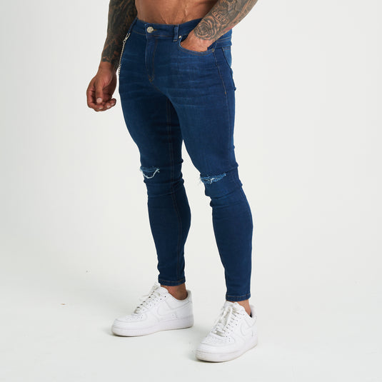 Nsteria Super Skinny Ripped Denim Jeans - Blue