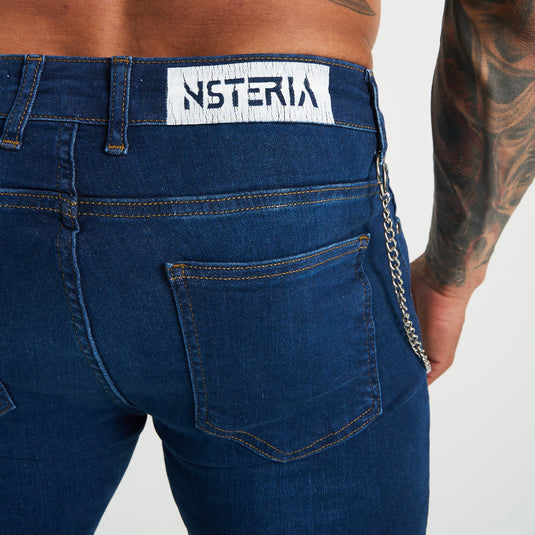 Nsteria Super Skinny Ripped Denim Jeans - Blue